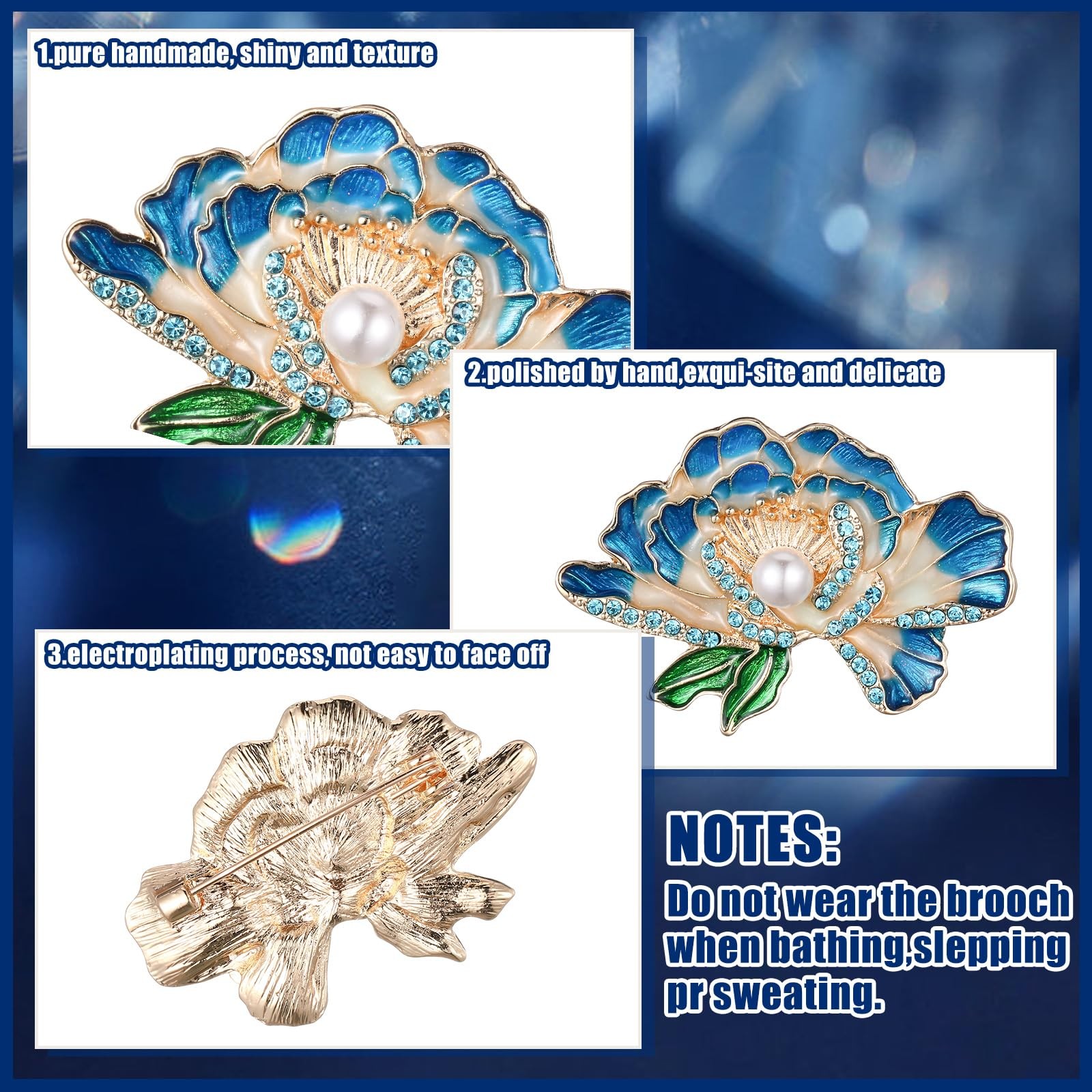 Broche de cristal con diamantes de imitación, broche vintage, broche retro