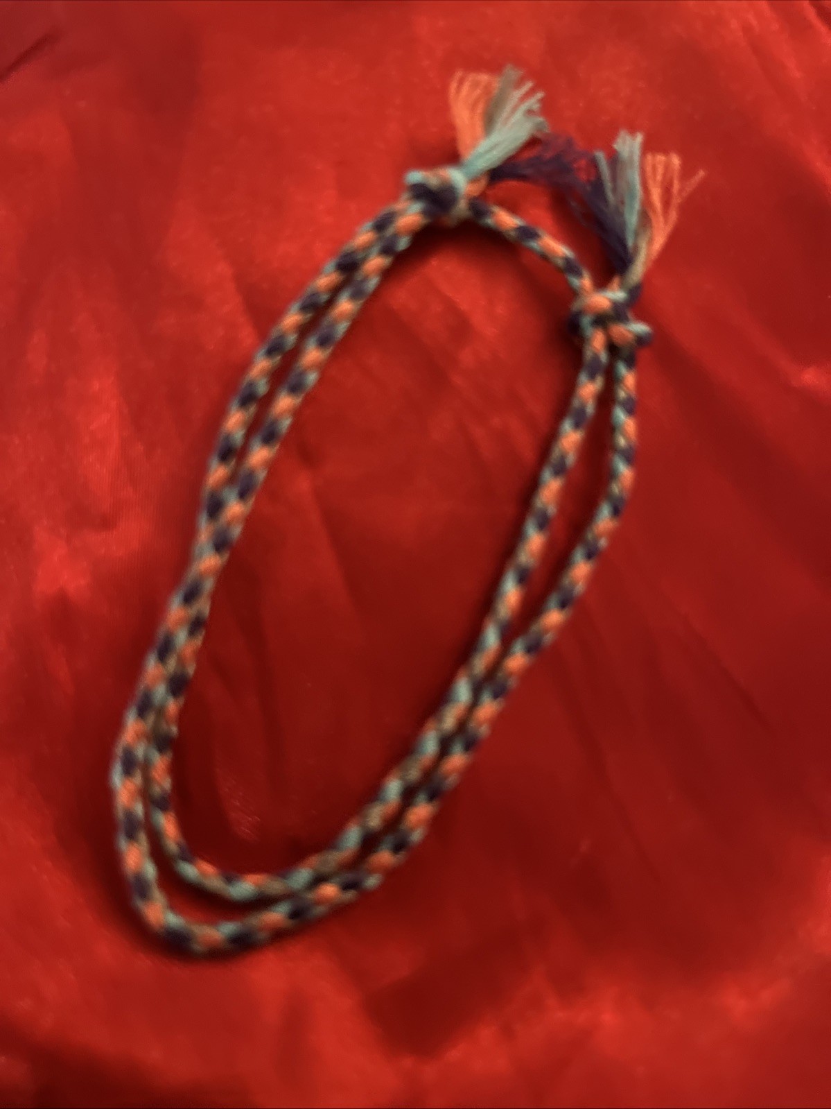 NEW BOHO BRAID THREAD FRIENDSHIP BRACELET ADJUSTABLE KNOT PURPLE PEACH AQUA NIP