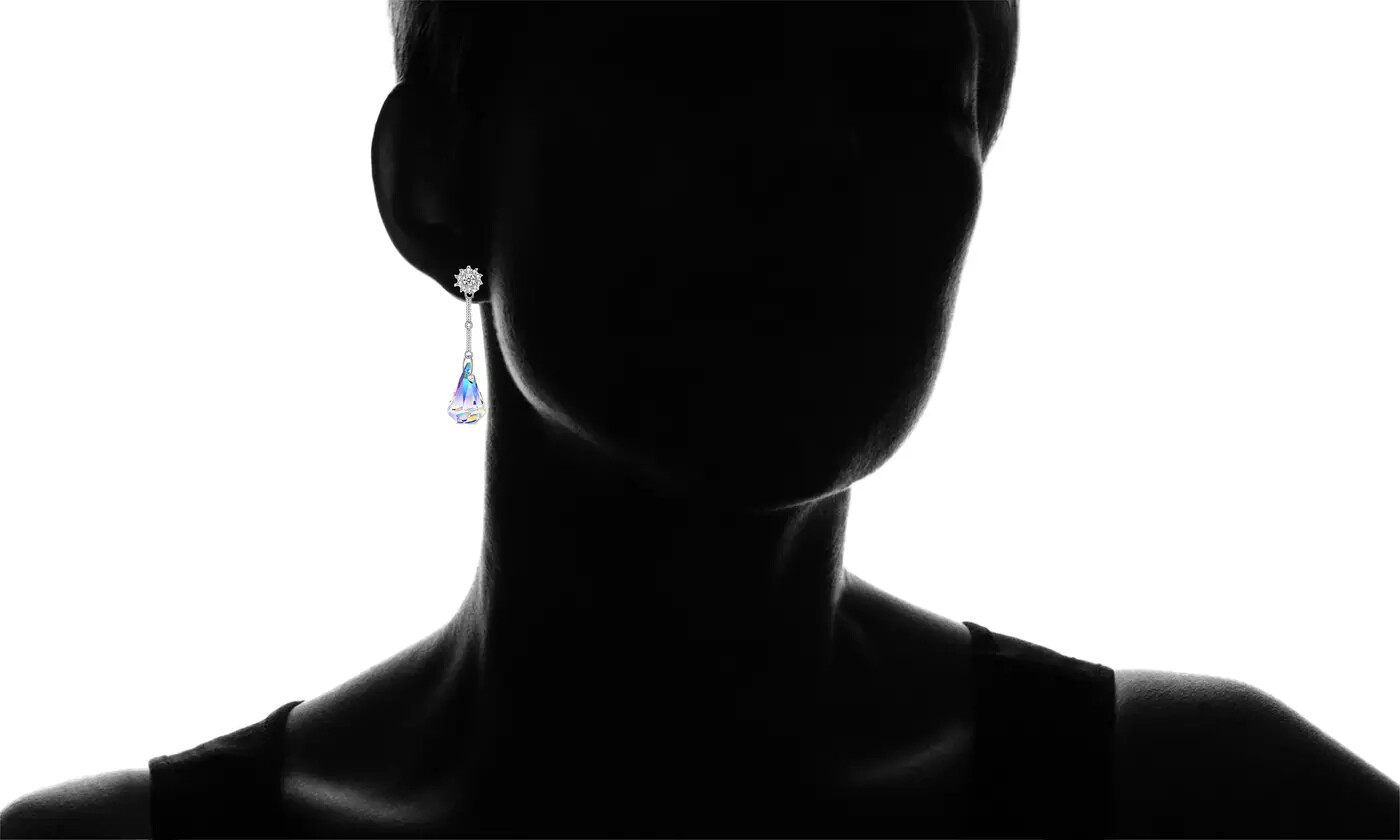 Aurora Borealis Crystal Drop Earrings Made With Crystals From Swarovski