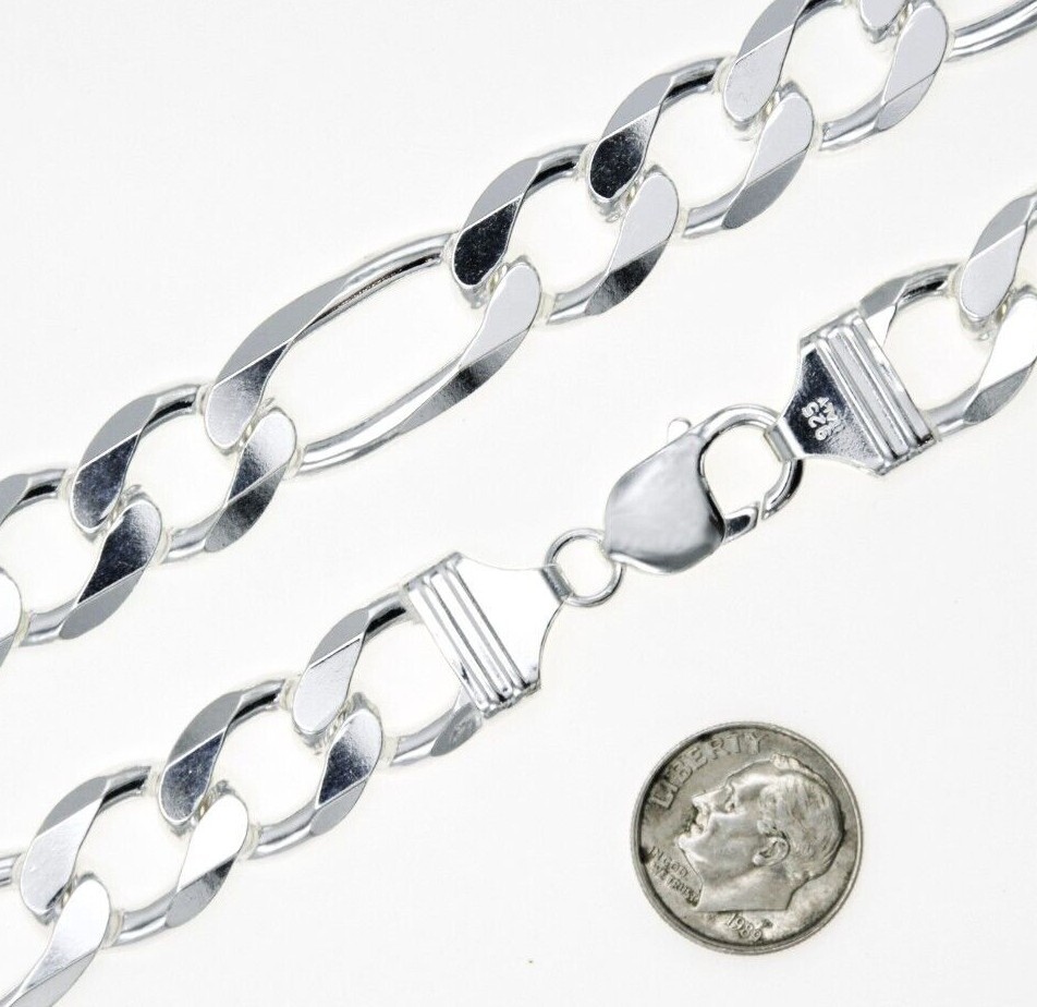 925 Italy SOLID Sterling Silver FIGARO Link Chain Bracelet 7″ 8″ 9″ 10″ .925