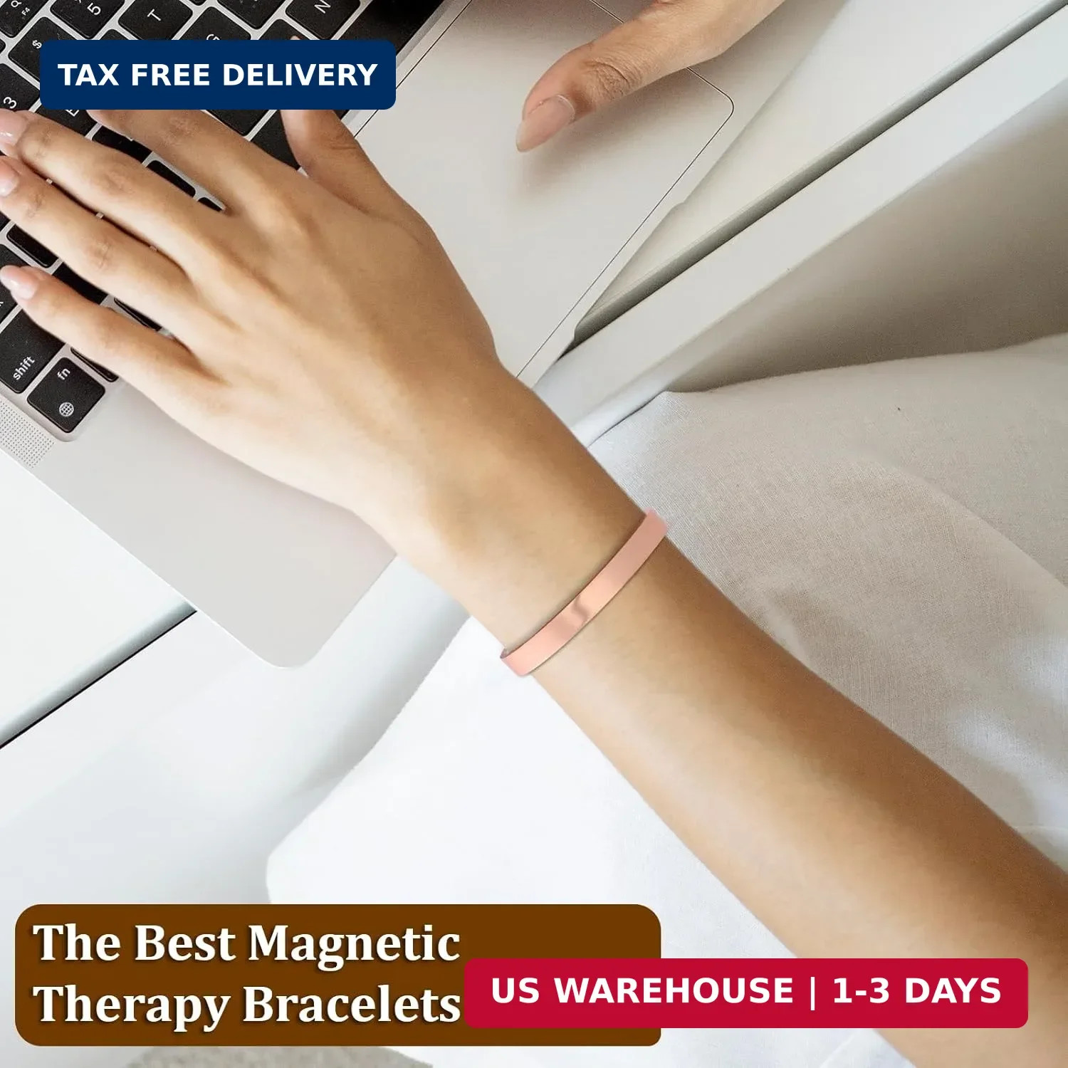 MagEnergy Copper Bracelet for Men and Women, 99.9% Pure Copper Magnetic Bangle w