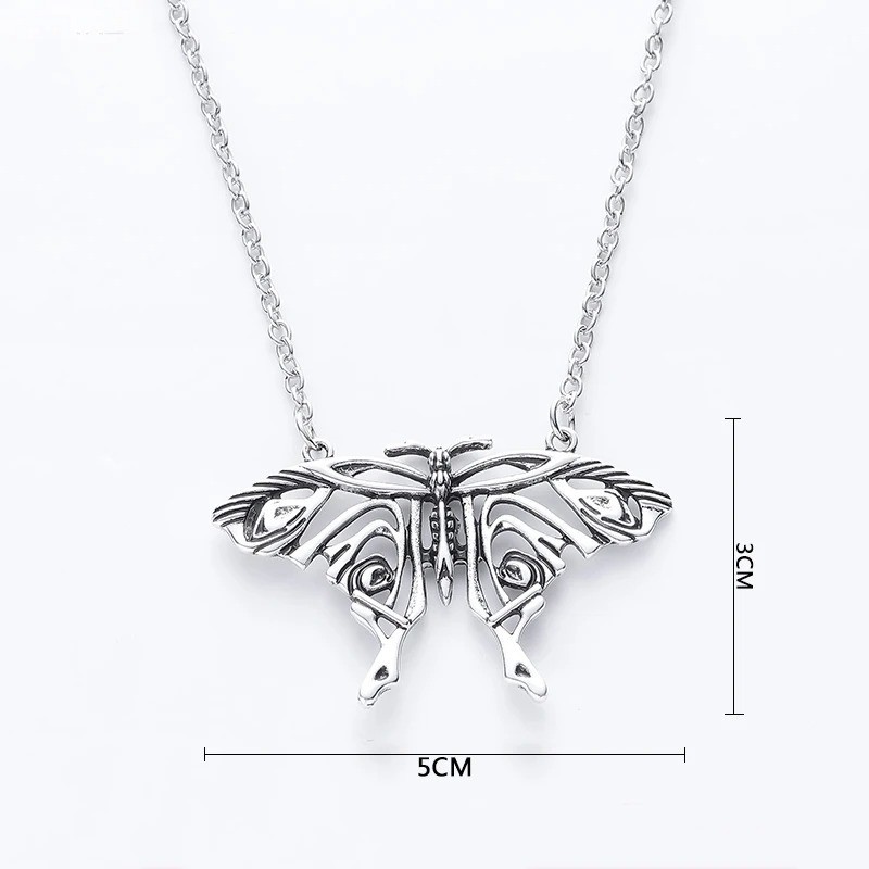Mamma Mia Butterfly Pendant Fan Maid Like Yong Donna’s Silver Color Necklace