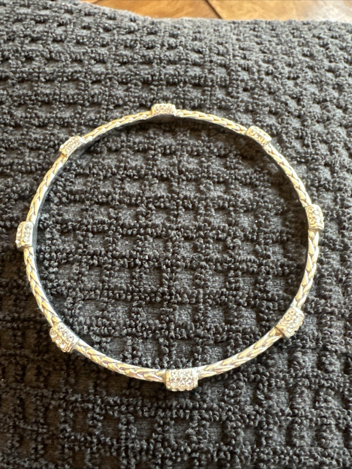Brighton Meridian bracelet, silver-tone twisted rope bangle links.