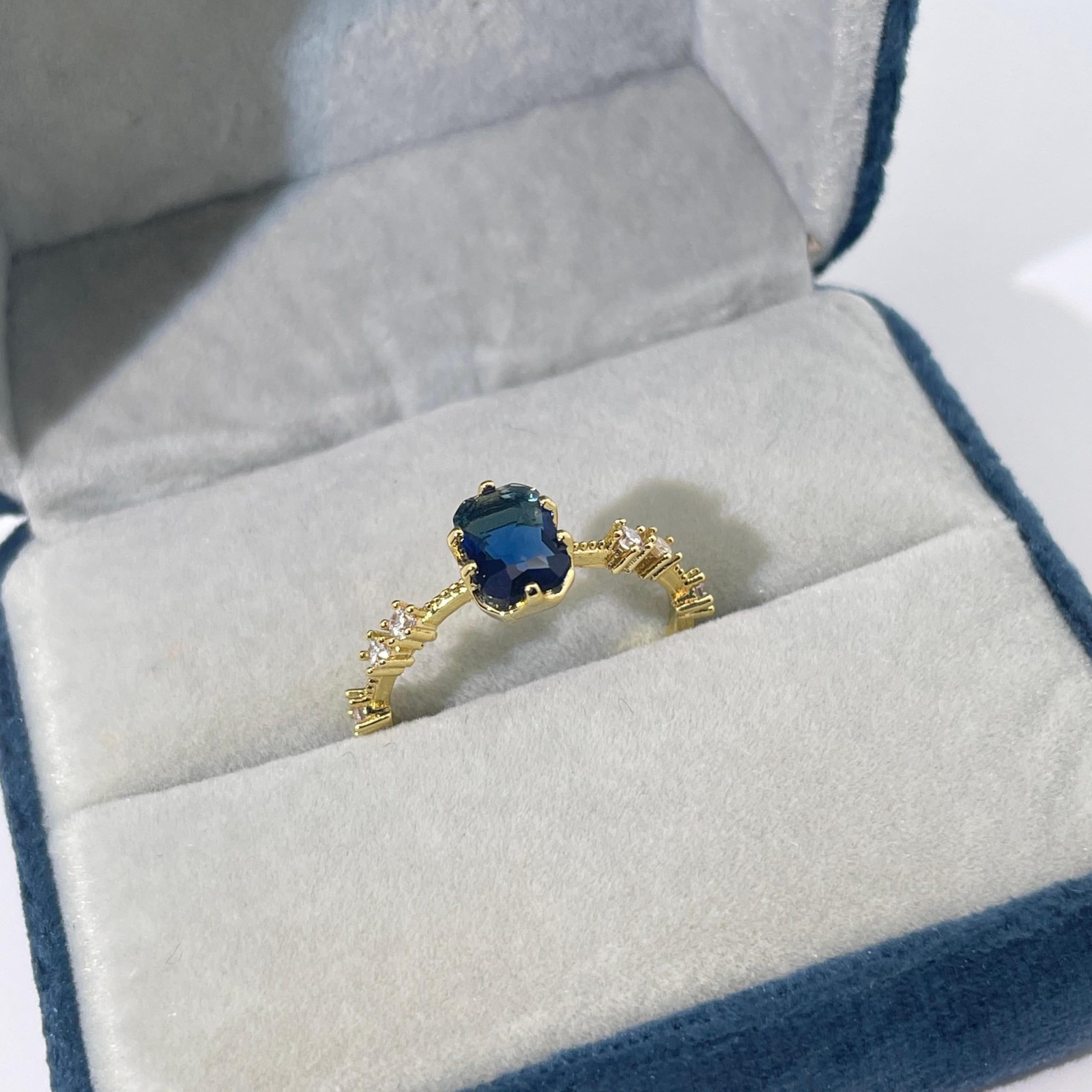 18K Gold Plated Adjustable Promise Ring – Cubic Zirconia, Stackable Elegant Gift