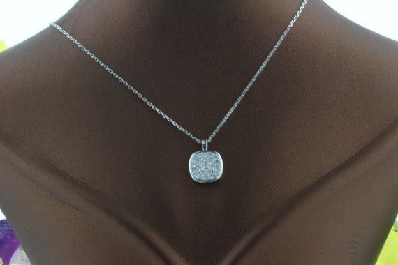 Round Cut Simulated Diamond Fancy Women’s Pendant Chain In 14k White Gold Plated