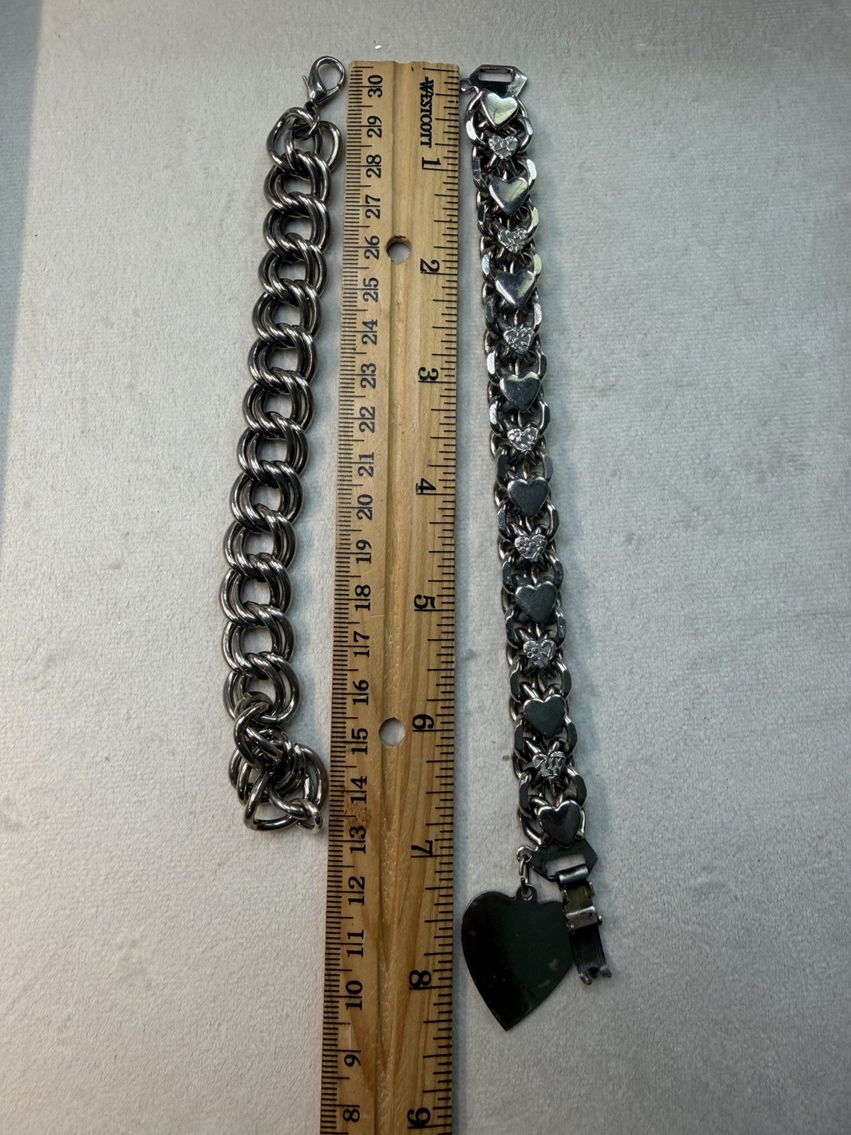 Set of 2 Silver Tone Metal Bracelet