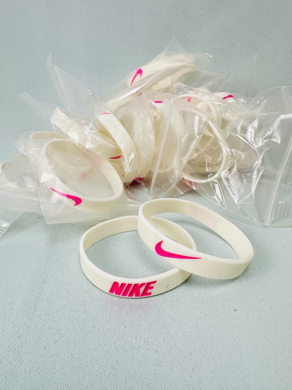 100 Pcs of Nike Silicone Wristband Bracelets Mixed Colors/pick Colors You Want