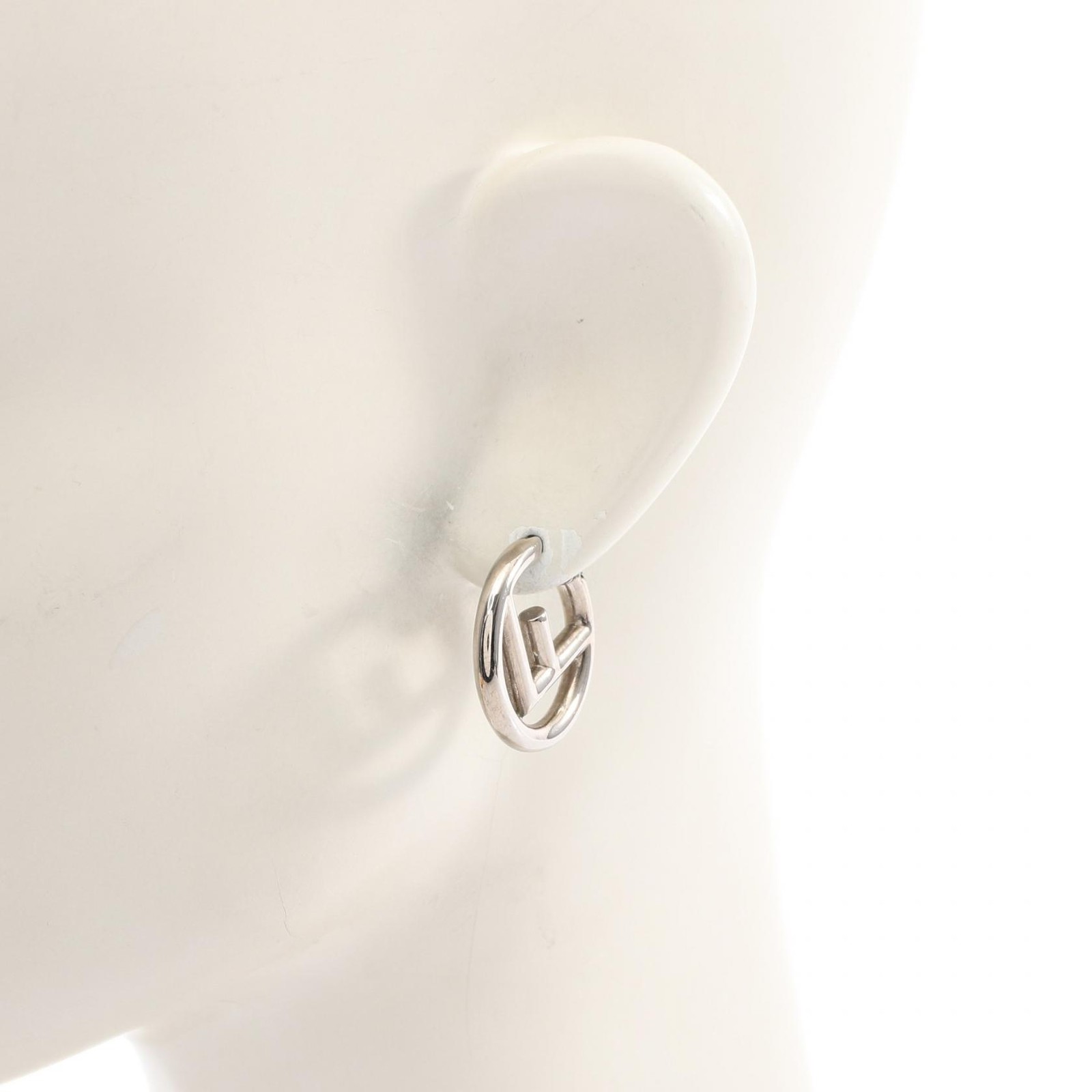 FENDI Ef’s Hoop Pierced earrings Stainless Steel Used Women