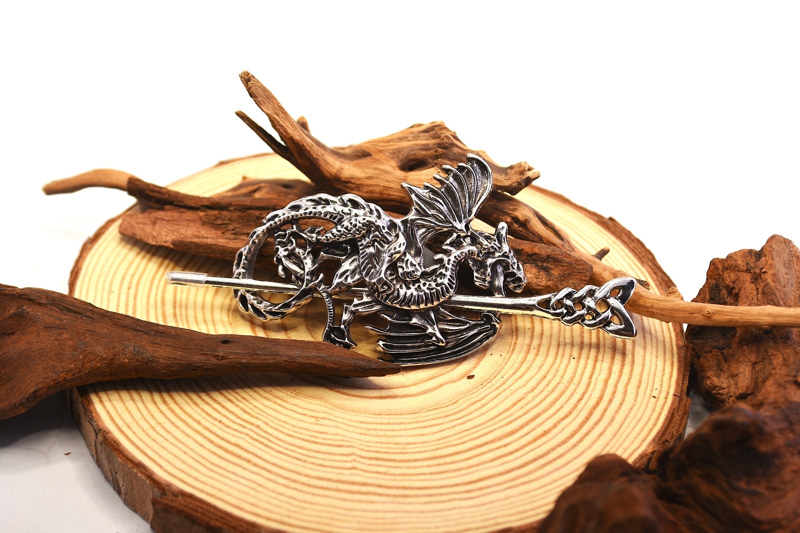 Viking Dragon Hair clip Hair Band Ponytail Holder Women/Men Metal Alloy