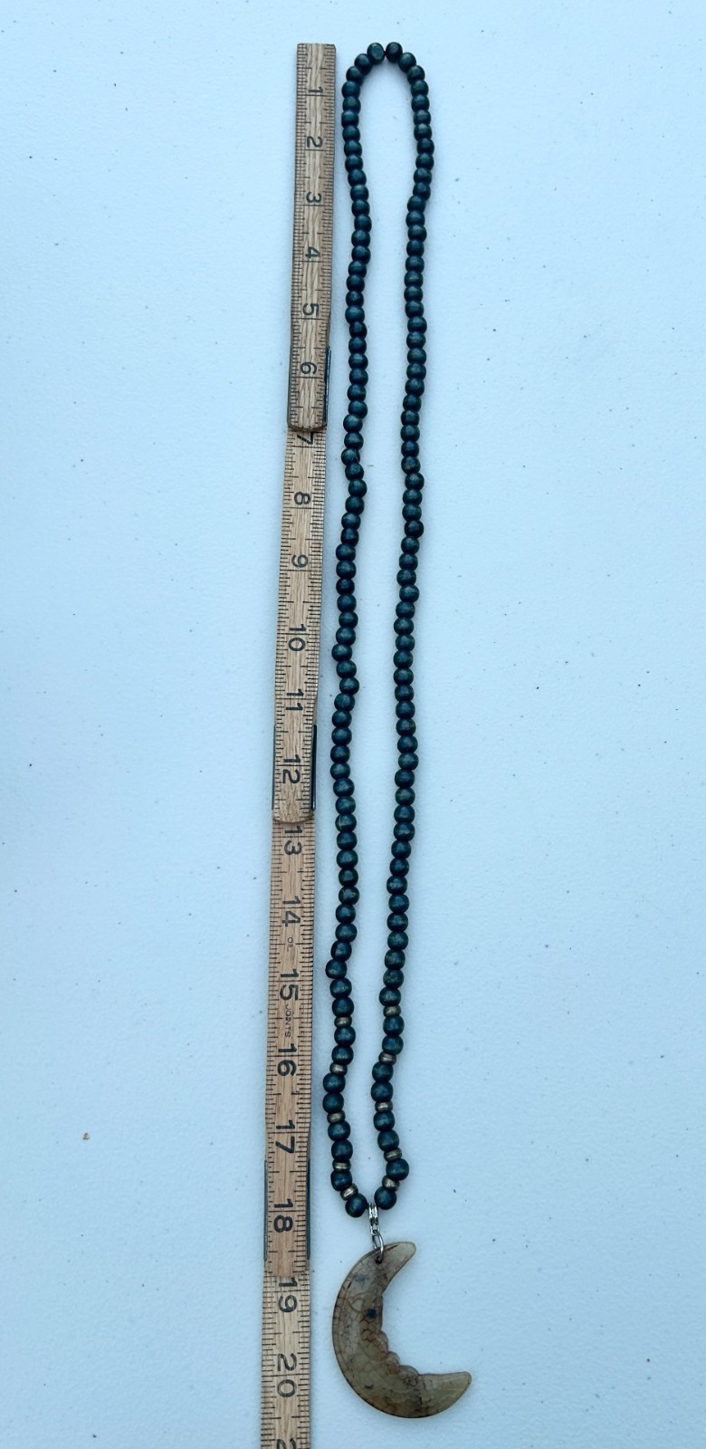 Beaded Celestial Crescent Moon Face Necklace Whimsicore Witchy Festival Jewelry