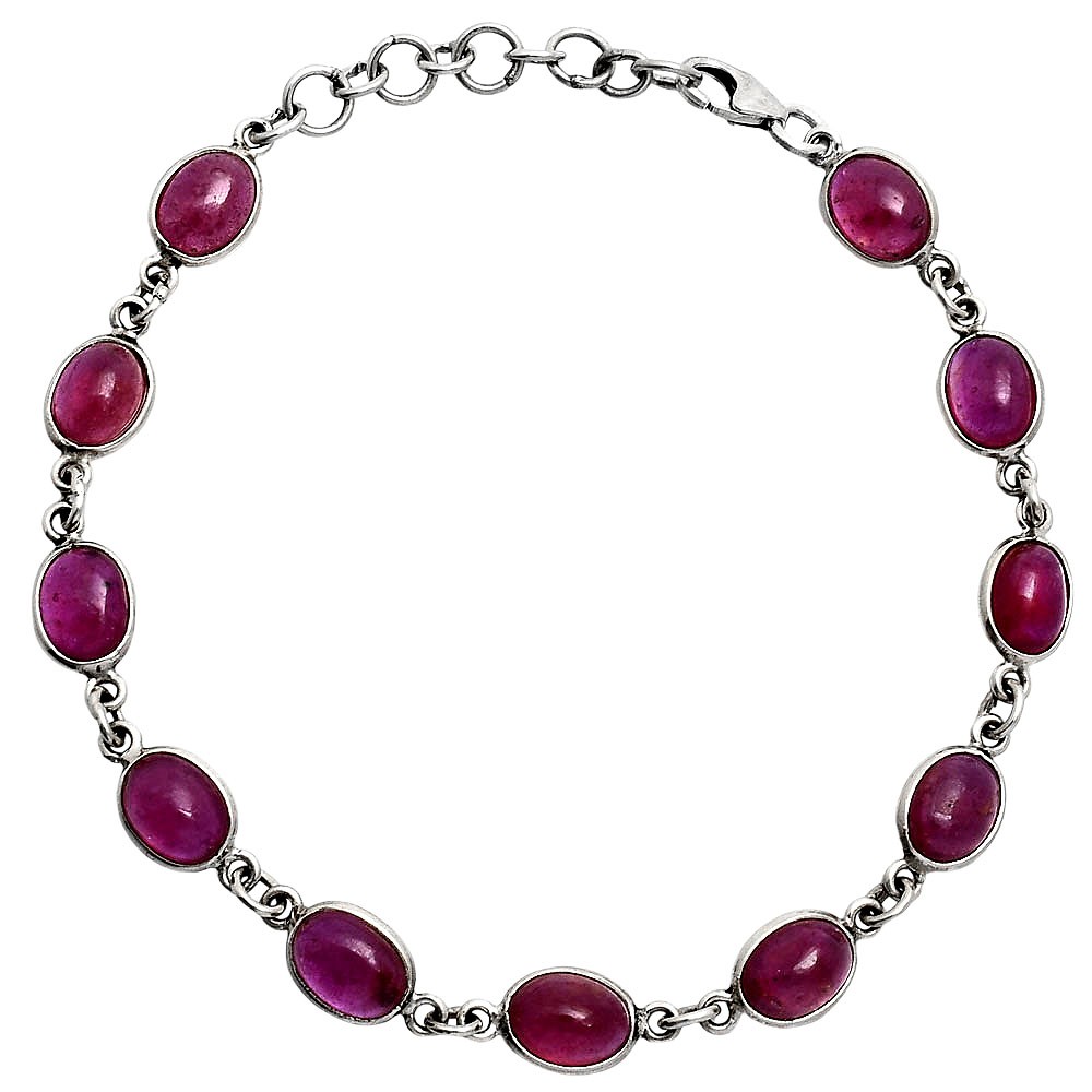 Premium Quality Lab Created Ruby 925 Sterling Silver Bracelet Jewelry B-1001