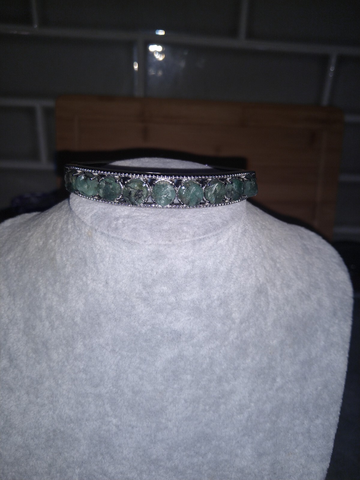 KAGEM ZAMBIAN ORGANIC Roughcut Bracelet/Stainless Steel (7.25″) 21.00 ctw