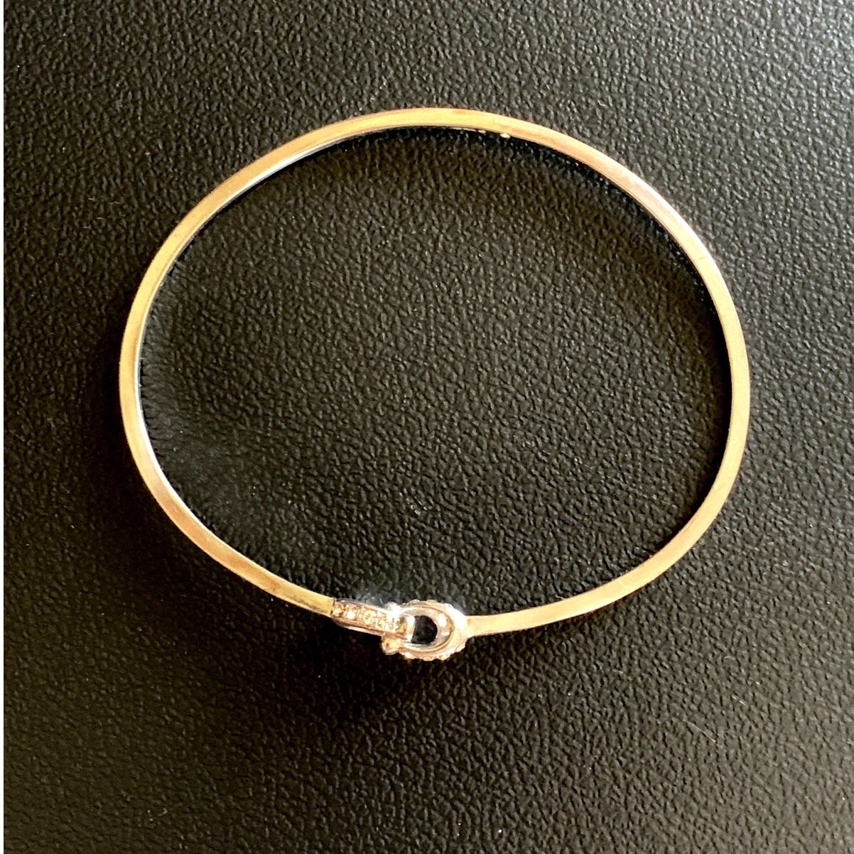 COACH Interlocking Signature C Stone Bangle Bracelet Silver Tone