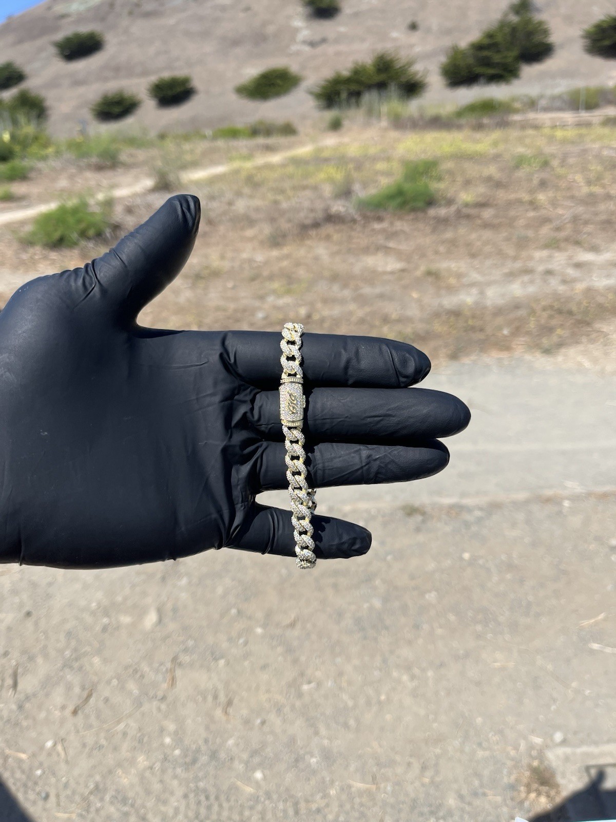 Real Miami Cuban Link Bracelet MOISSANITE 14k Gold Plated 925 Sterling Silver 9”