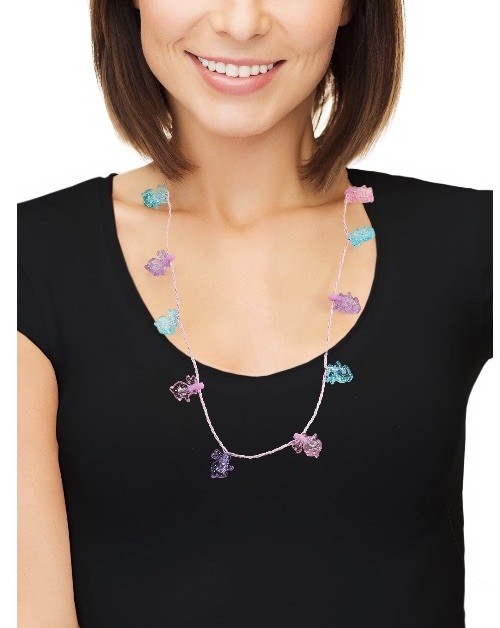 Way to Celebrate! Easter Bunny Light Up Necklace Pink and Purple Bunnies