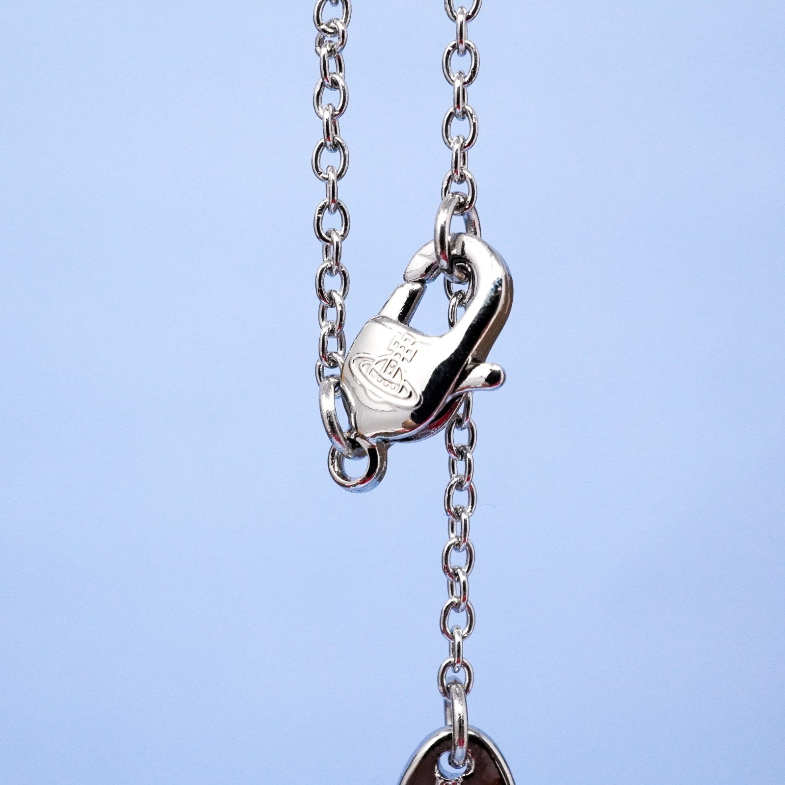 Vivienne Westwood Necklace Silver Orb Pendant Small White Crystal With Gift Box