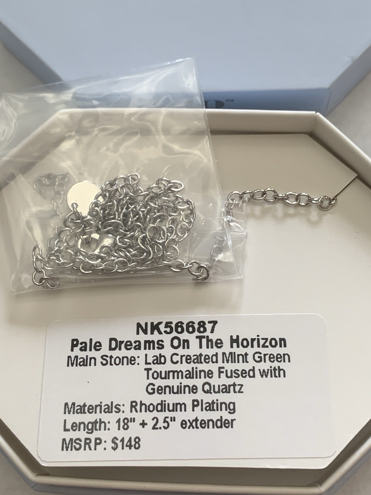 Bomb Party Necklace NK56687 Pale Dreams On The Horizon Mint Green Tourmaline