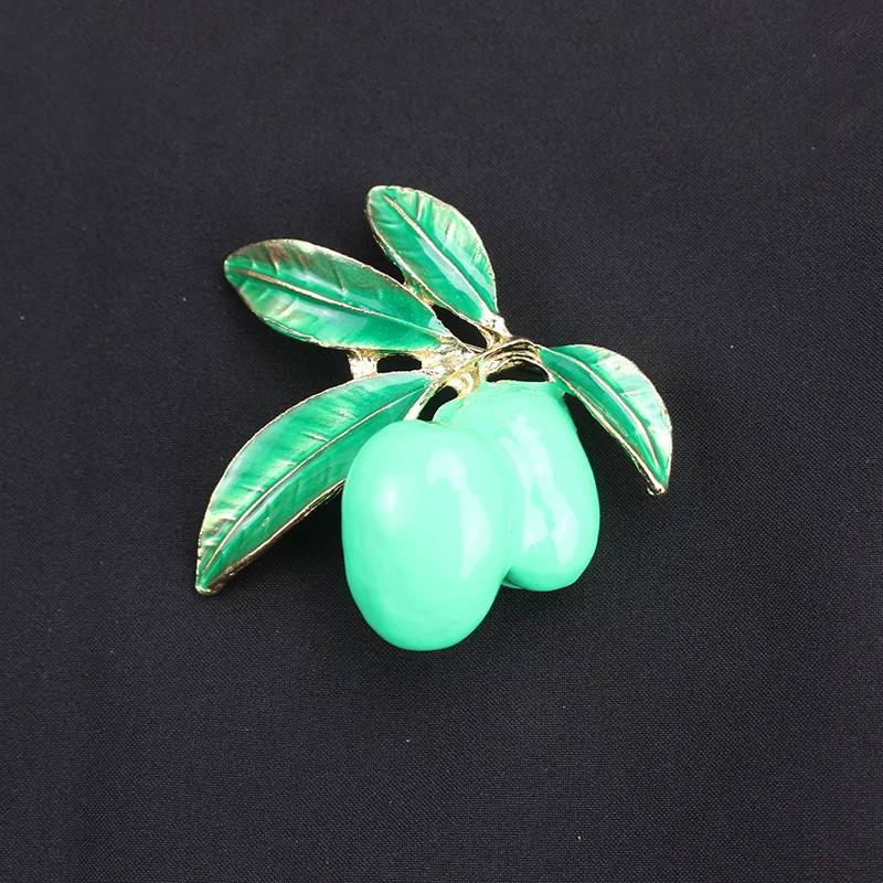 Women Men Unisex Lemon Grape Apple Lover Brooch Fashion Fruit Pins Badge Jewelry