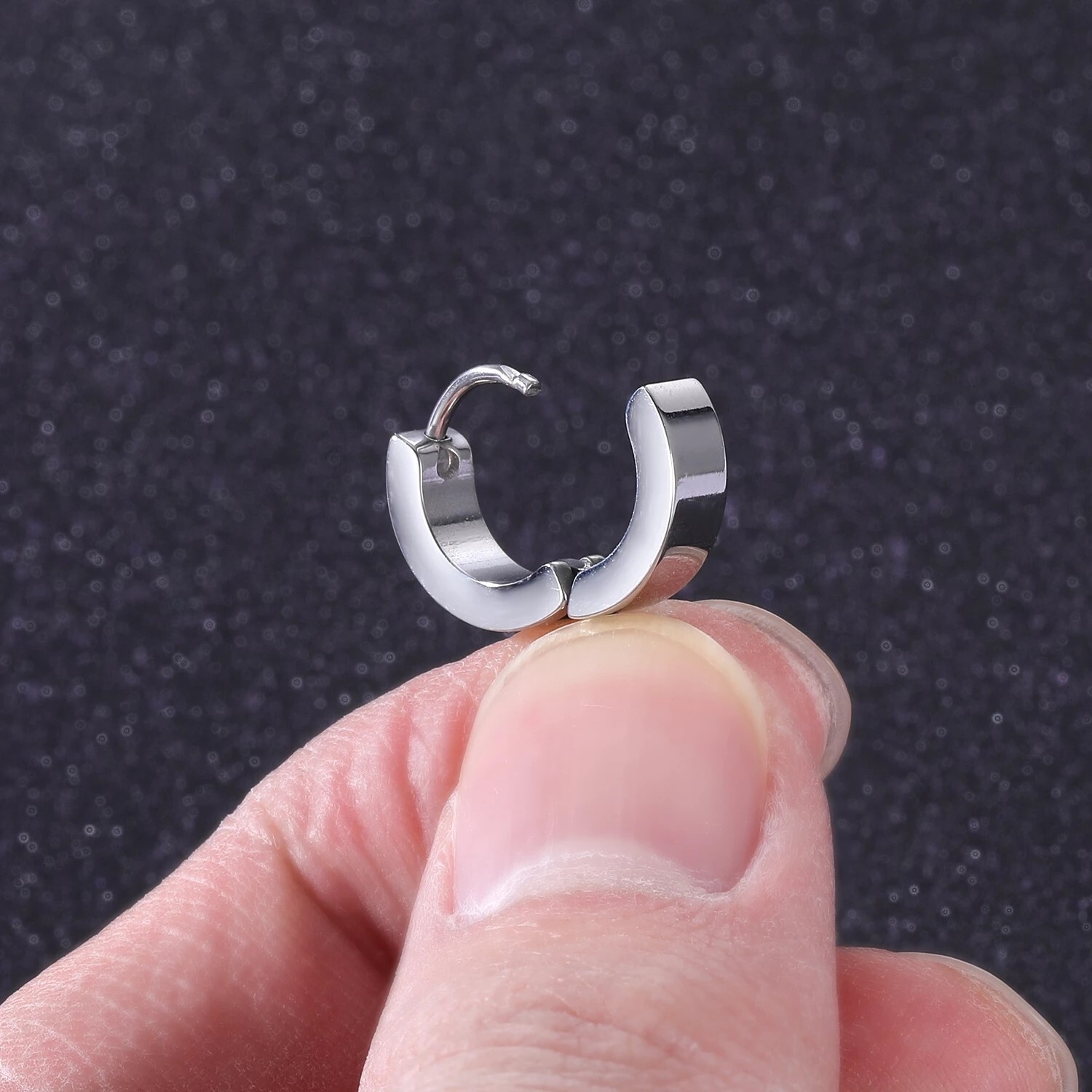 18g/20g Stainless Steel Hoop Earrings Gothic Punk Cross Earring for Women Men
