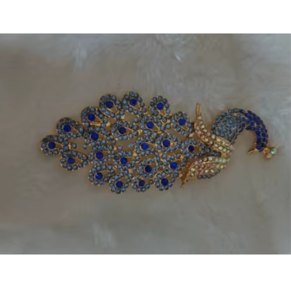 Vintage Style Peacock Bird Blue Rhinestone Crystal Cyan Bird Brooch Pin Pendant