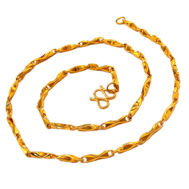 22K 23K 24K Thai Baht Yellow Gold minimalist necklace for men and women