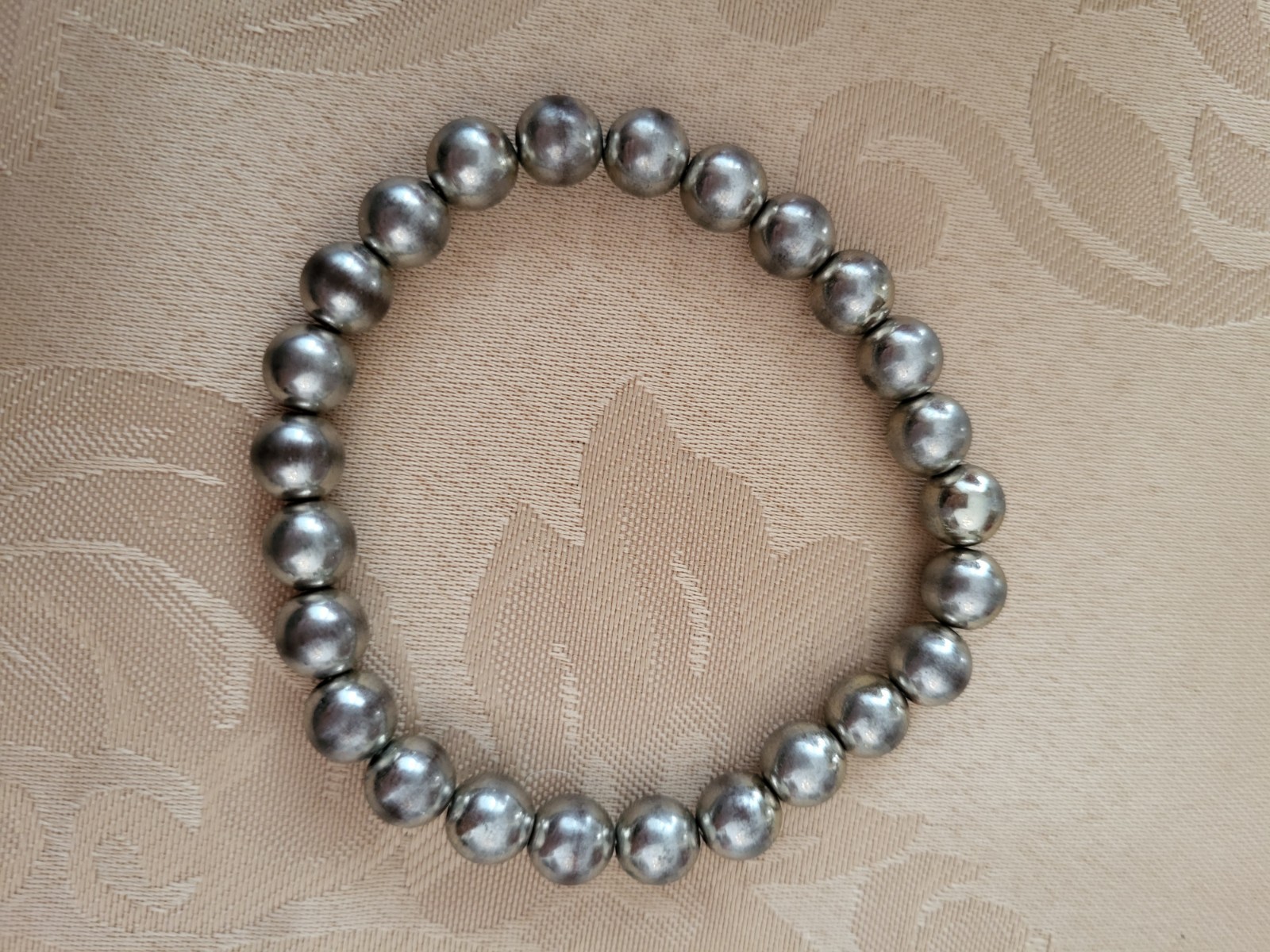 Faux Grey Pearl Choker with Stretchy Gray Pearl Bracelet for Women