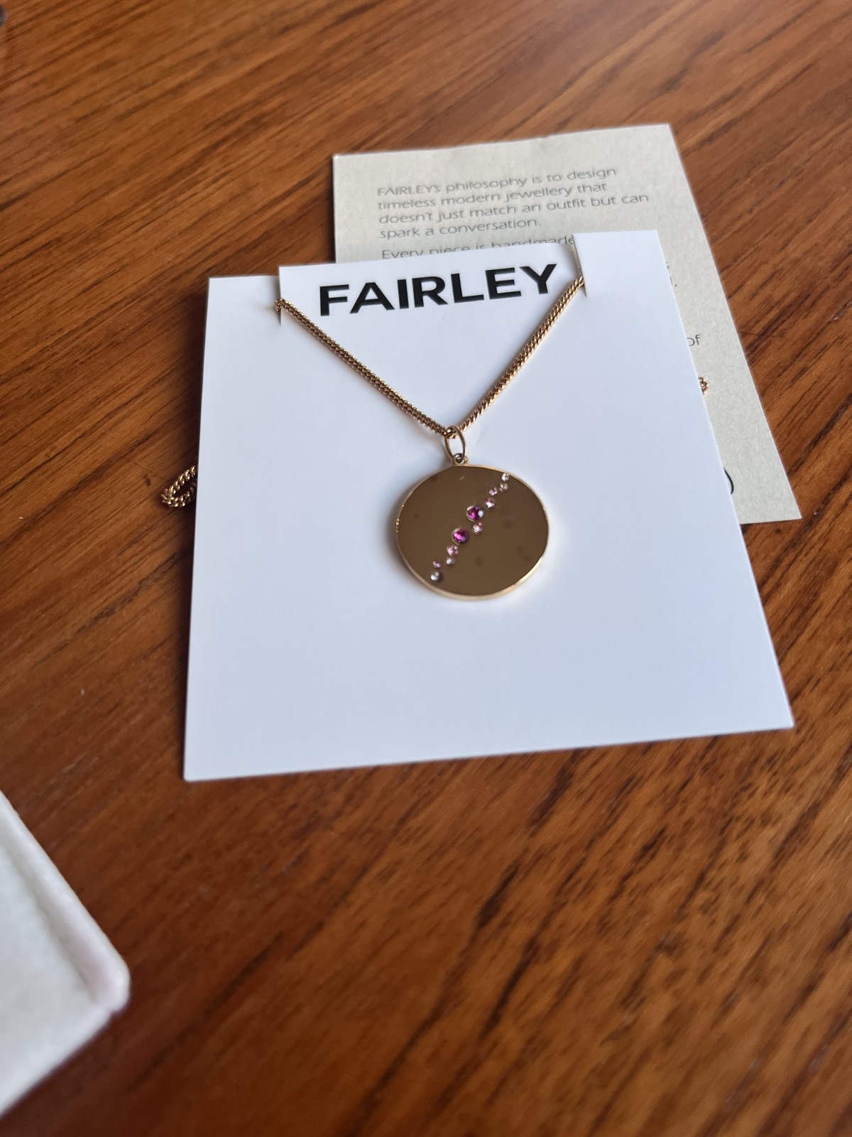 Love, Fairley Handcrafted Pink Ombre Pendant Necklace