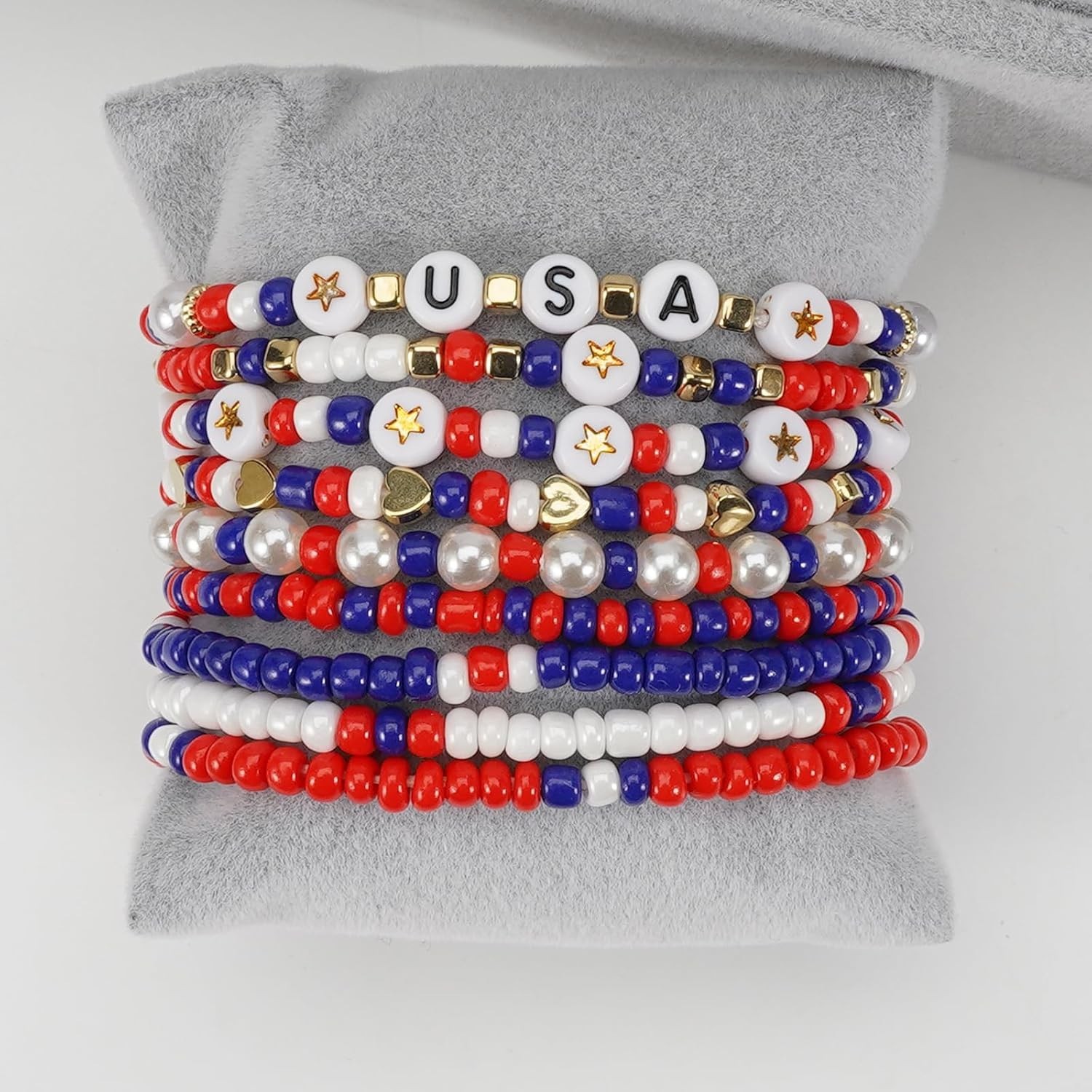 Versatile American Spirit Bracelet – Red, White & Blue Beads for All Occasions