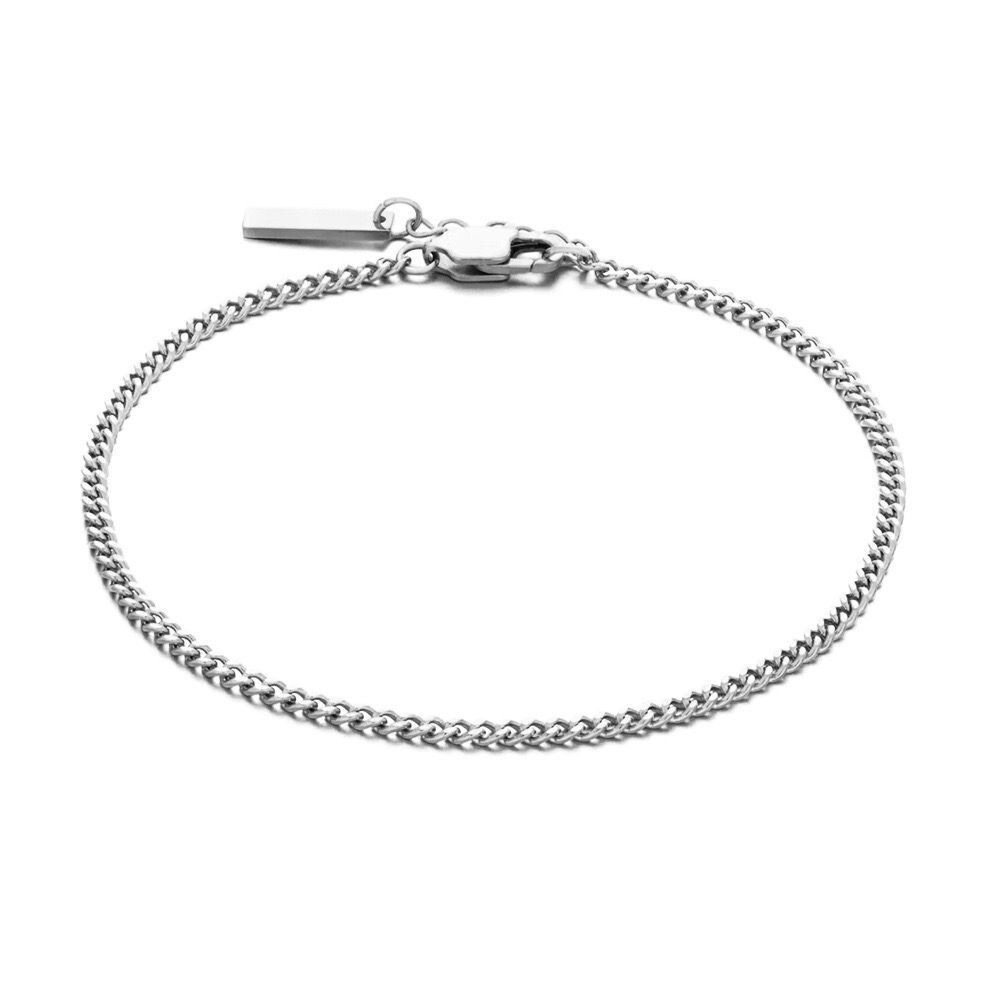 2 Colors Men Women 18K Gold Plated Cuban Curb Chain Bracelet Bangle 3 Lengths