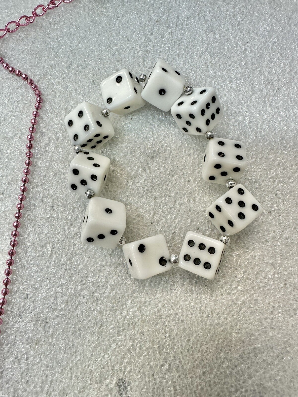 Lucky Dice 3 Piece Jewelry Set Necklace Earrings & Bracelet Set