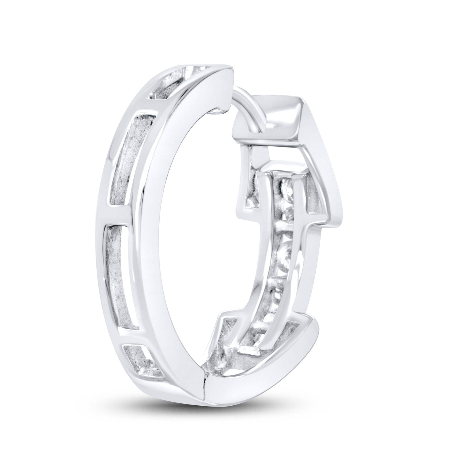 10kt Whit Gold 0.26 CTW Natural Diamond Hoops