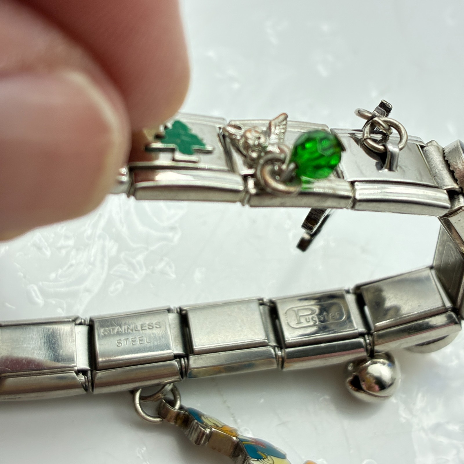 Italian Charm Bracelet Disney Donald Duck Tinker Bell Mixed Charm Bracelet
