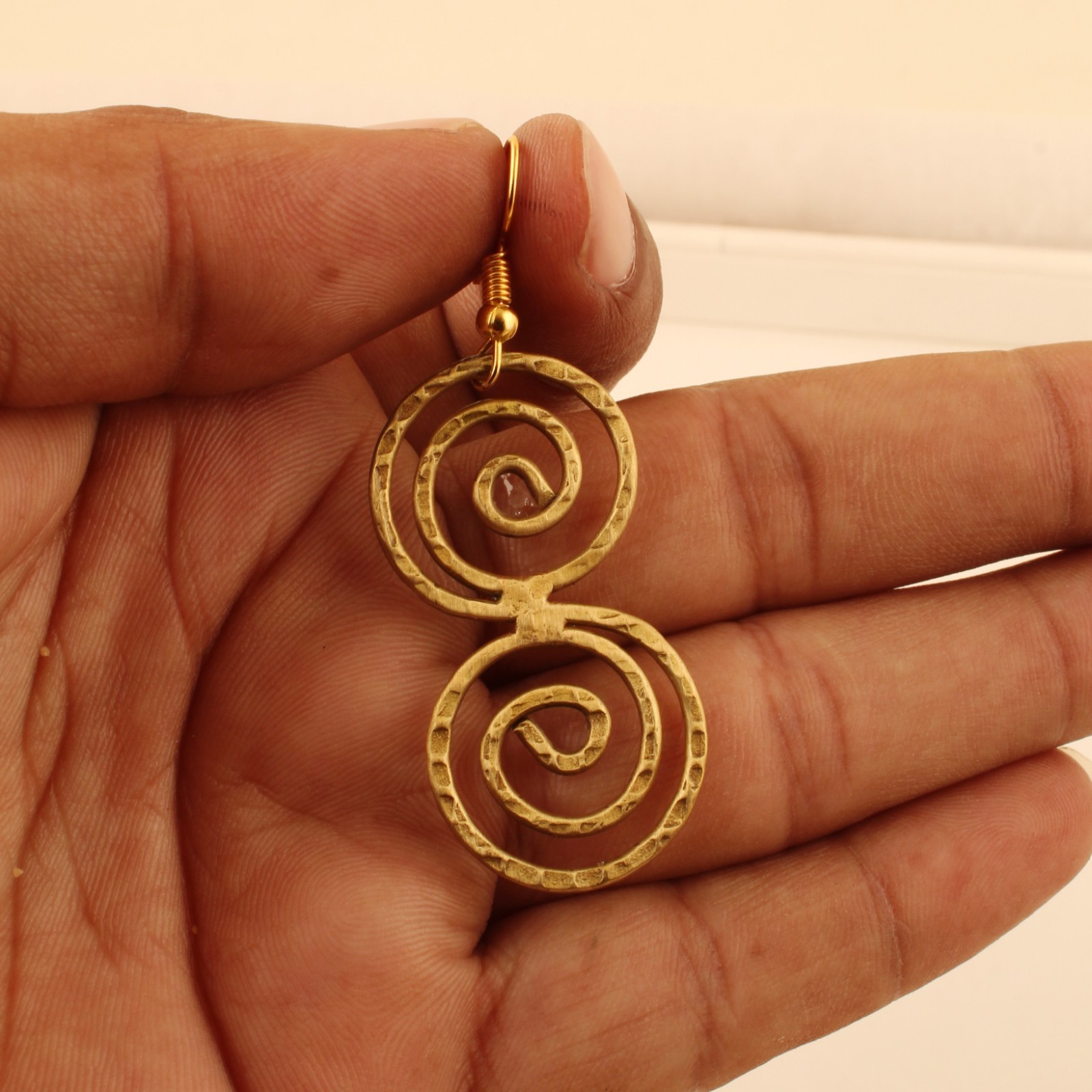 Gold & Silver Plated Double Spiral Dangle Earrings for Women Earring