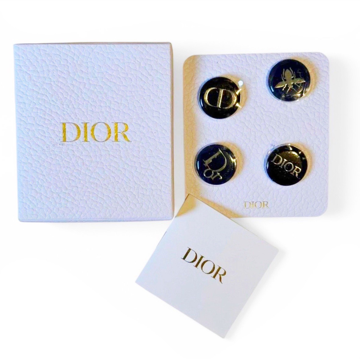 Christian Dior Novelty Limited Pin badge Set of 4 Brooch Logo NEW