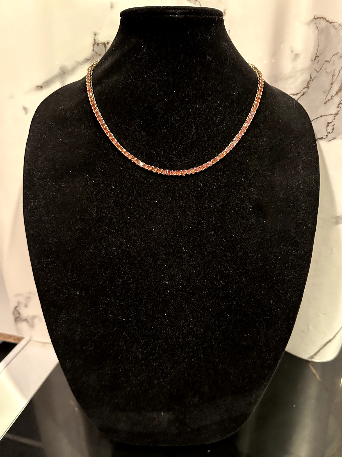 4mm True RED Tennis Chain Necklace 25ctw All Lengths Available Gold