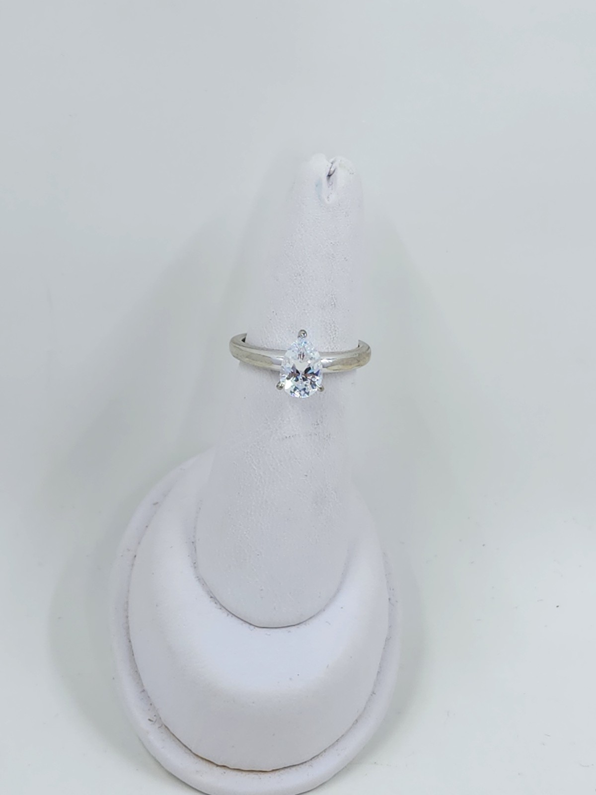 Epiphany Diamonique Pear 1.50 cttw Cubic Zirconia Solitaire Ring Platinum Plated