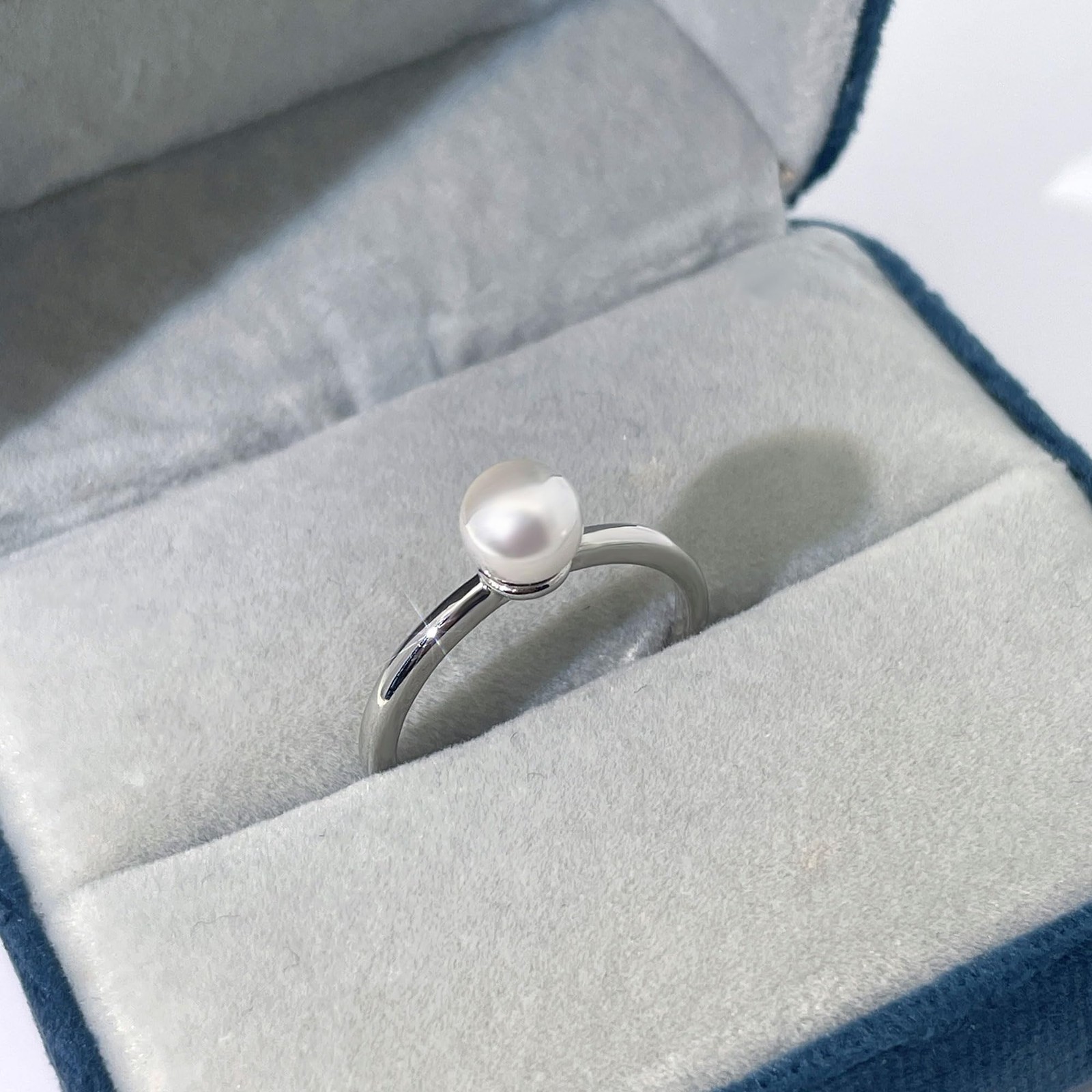 Warm Fortune Single Pearl Promise Ring for Her – 18K Gold Plated, Stackable Gift
