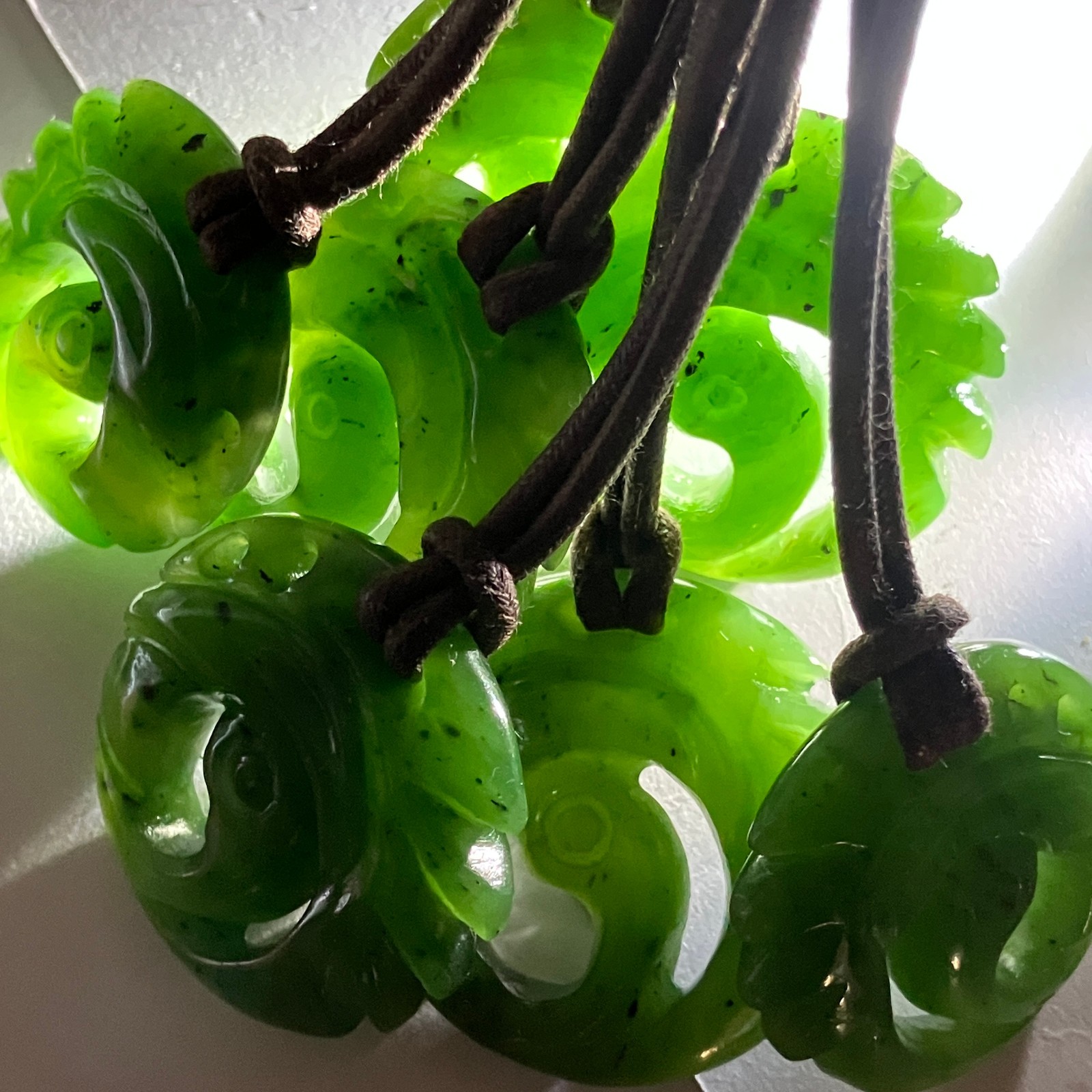 High Quality Real Jade Tomb Raider Lara Croft Necklace, Hand Carved, Shadow (S)