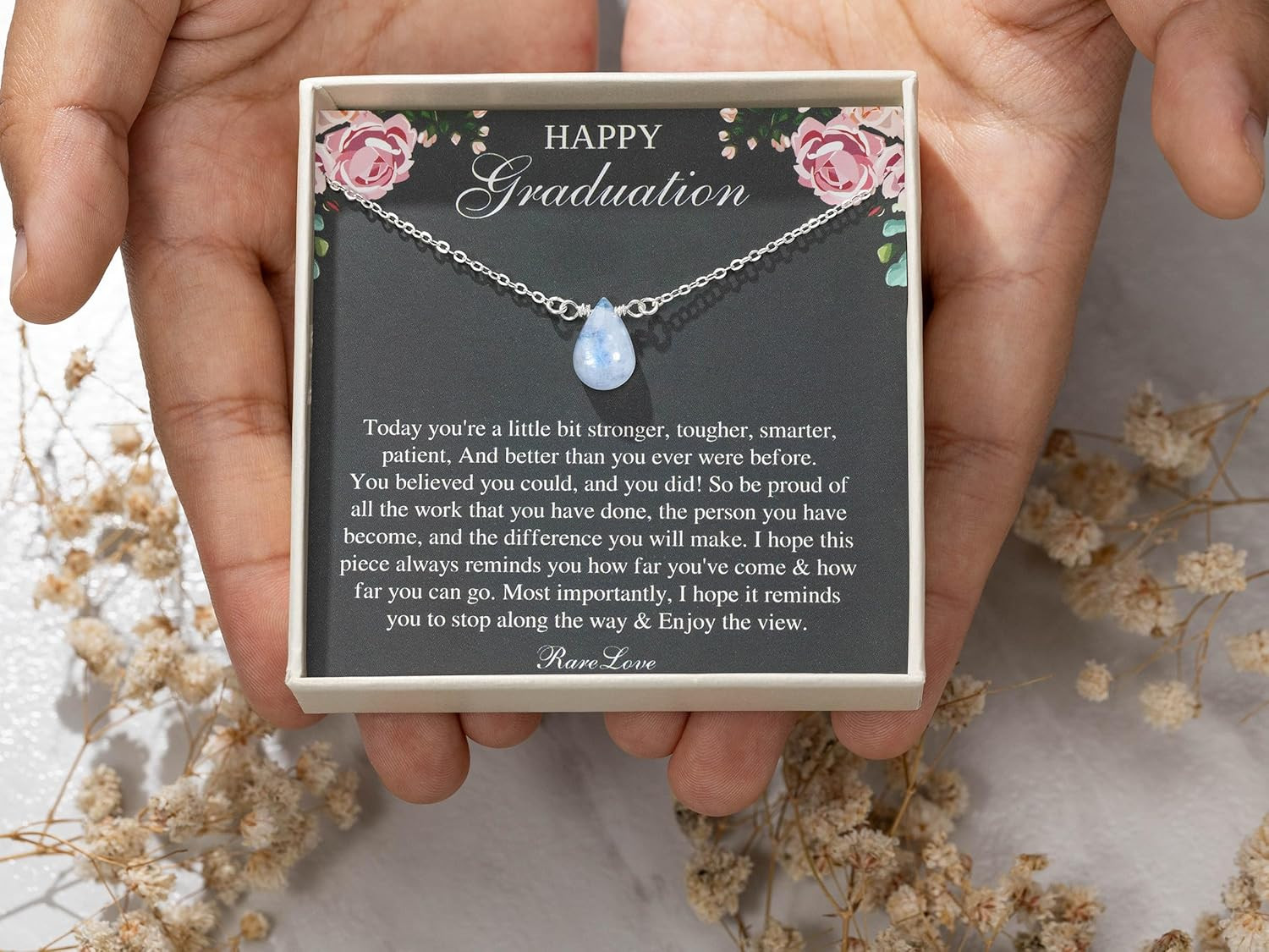 2026 Graduation Gifts for Her Happy Graduation Moonstone Necklace Unique Graduat