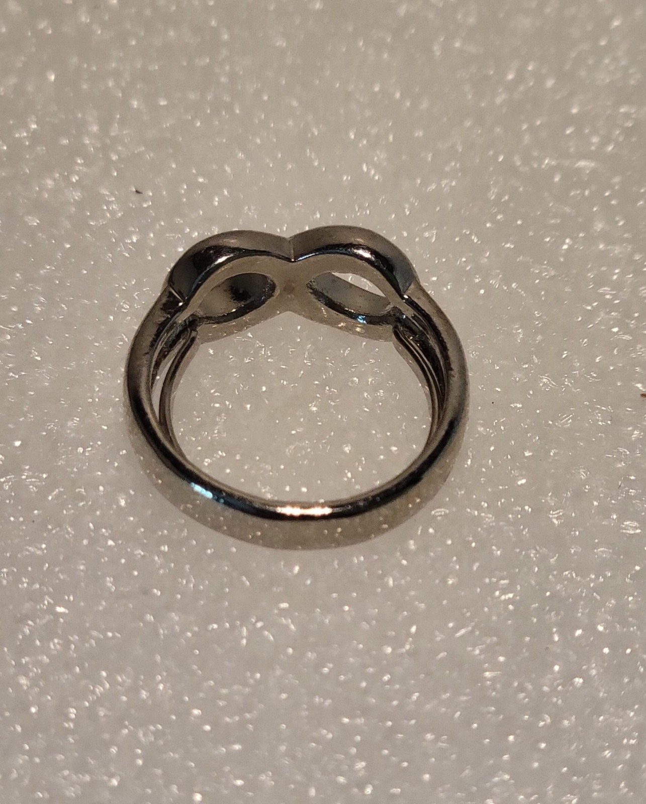 Silver Tone Infinity Symbol Ring Adjustable Band Fashion Jewelry