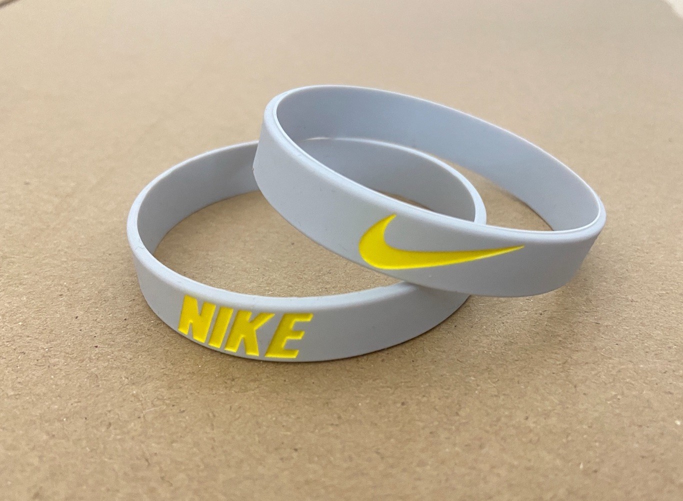 Nike Baller Band Silicone Rubber Bracelet Gray Yellow Jordan 1 ⚡️