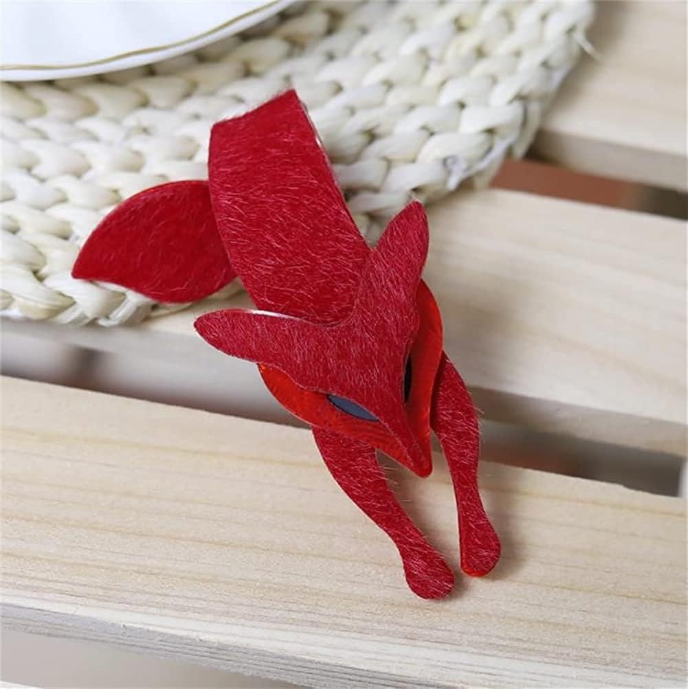 Fashion Fox Pin Brooch for Women Big Cute Acrylic Animals Brooch Lapel Pin Vinta