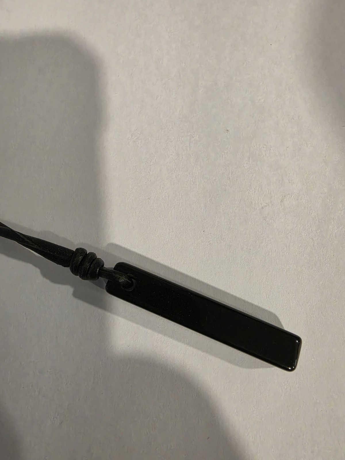 COAI Leather Cord Bar Necklace Stone, Black Obsidian Necklace – Used
