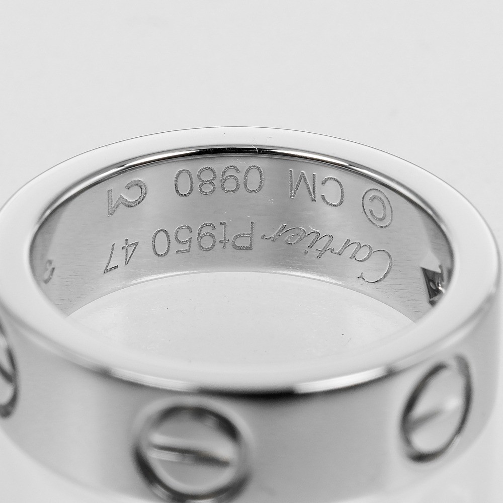 CARTIER Love Classic Model Ring Pt950Platinum/diamond #4.1(US Size) 10.6g …