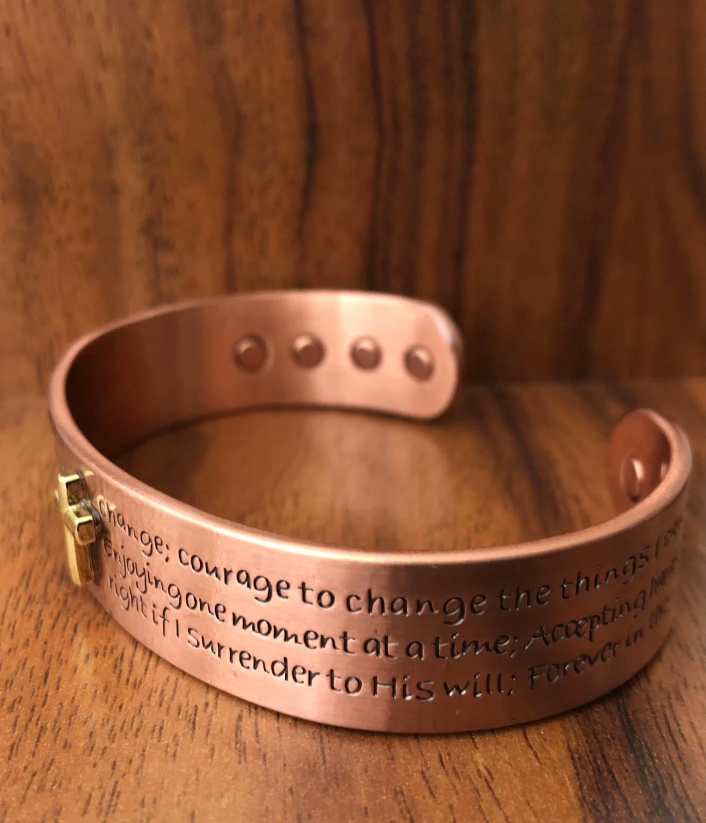 Cross Prayers Pure Copper Magnetic Bracelet Arthritis Pain Therapy Energy Cuff