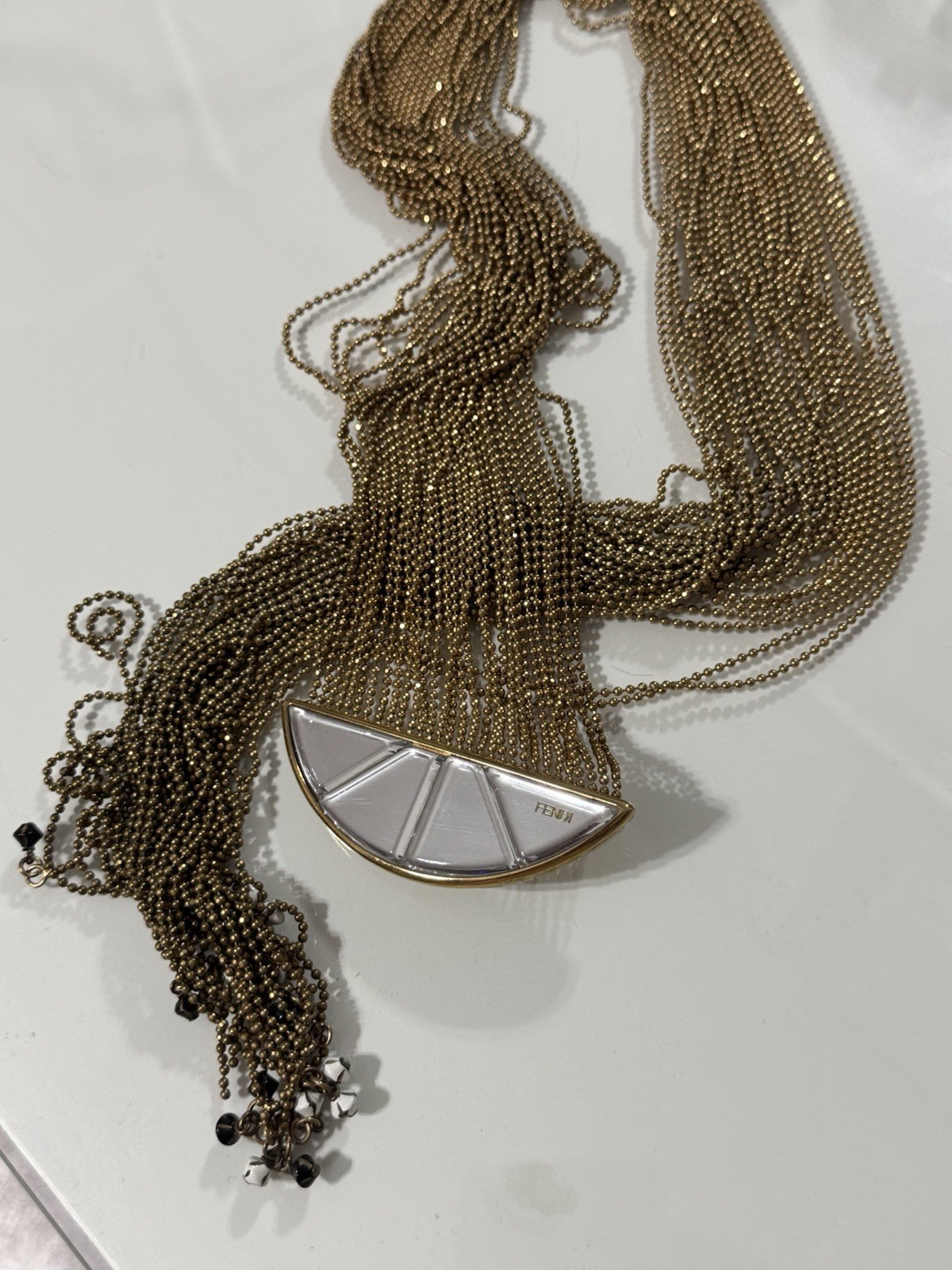 Fendi Multi Strand Ball Chain Necklace