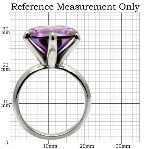 TK045 – High polished (no plating) Stainless Steel Ring with AAA Grade CZ in