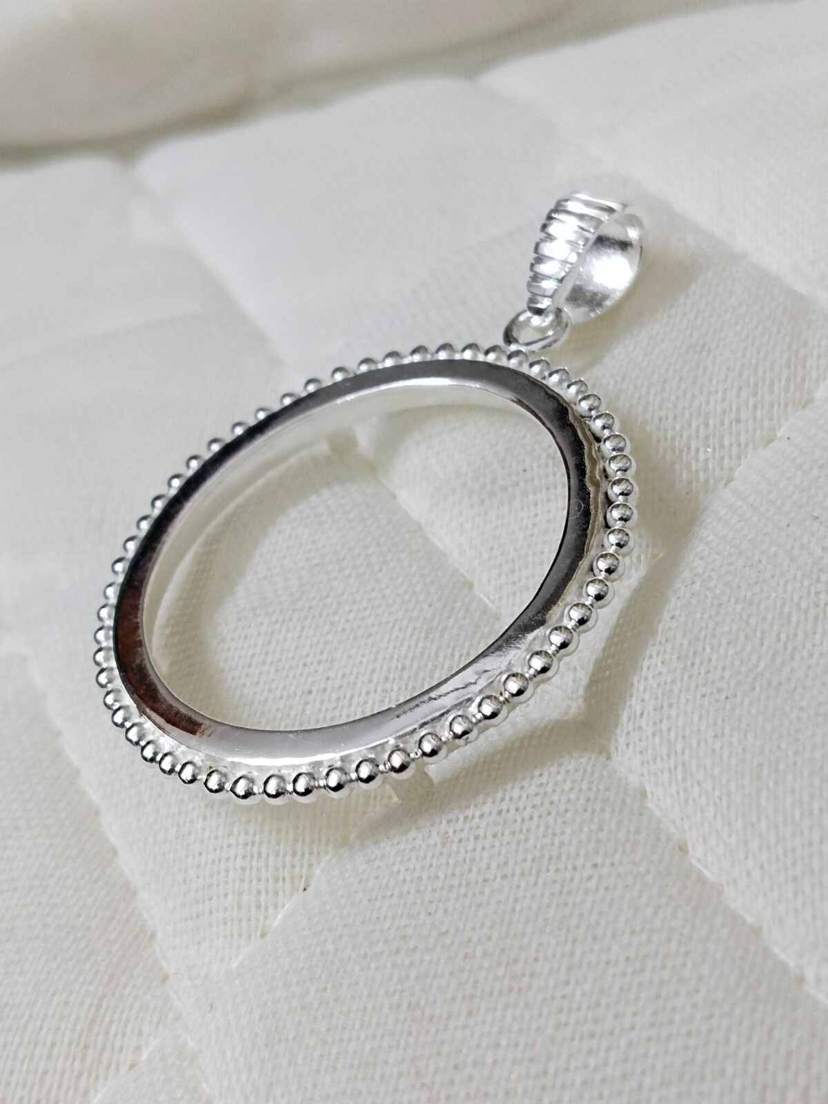925 Sterling Silver Round Bezel Pendant prong jewelry Making Tools Coin