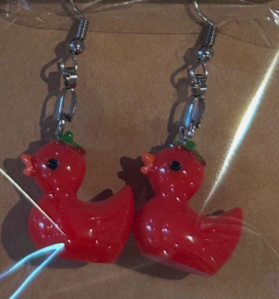 Vegetable Duck Earrings Set – 8 Pairs of Cute-Veggie Duck Earrings, Pumpkin,