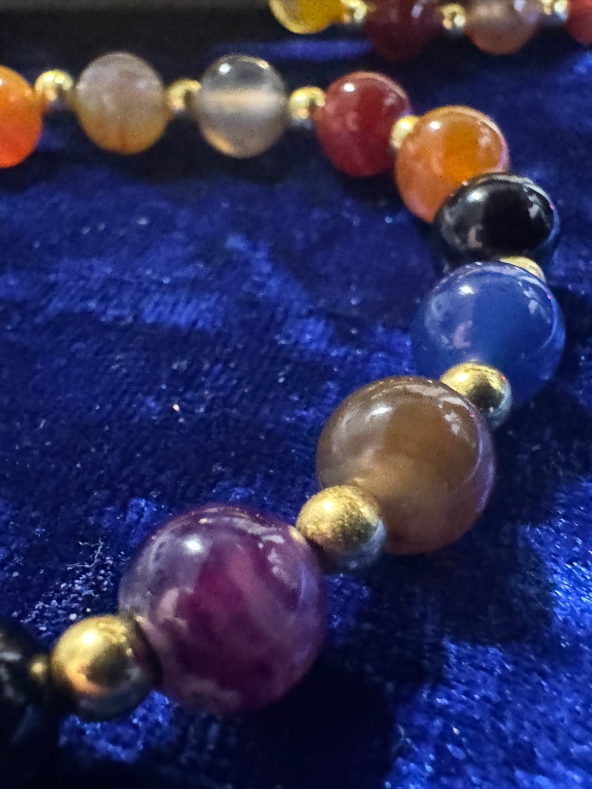 Multi-Colored Agate Natural Gemstone Beaded Necklaces & Bracelets 19.5″ 17.5″ +